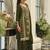 Green embroidered silk kurta trouser dupatta set
