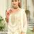 White embroidered chinon kurta trouser dupatta set
