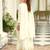 White embroidered chinon kurta trouser dupatta set