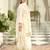 White embroidered chinon kurta trouser dupatta set