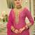 Pink embroidered chinon kurta trouser dupatta set