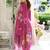 Pink embroidered pure cotton kurta trouser dupatta set