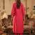 Pink embroidered silk kurta trouser dupatta set