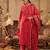 Pink embroidered silk kurta trouser dupatta set