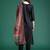 Black printed pure cotton kurta trouser dupatta set