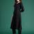 Black printed pure cotton kurta trouser dupatta set