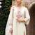 Off white embroidered silk kurta trouser dupatta set