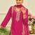 Pink embroidered chinon kurta trouser dupatta set