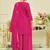 Pink embroidered chinon kurta trouser dupatta set