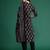 Black printed pure cotton kurta trouser dupatta set