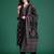 Black printed pure cotton kurta trouser dupatta set