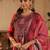 Pink embroidered silk kurta trouser dupatta set