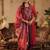 Pink embroidered silk kurta trouser dupatta set
