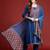 Blue printed pure cotton kurta trouser dupatta set