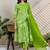 Green printed pure cotton kurta trouser dupatta set