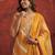 Mustard printed pure cotton kurta trouser dupatta set