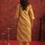 Mustard printed pure cotton kurta trouser dupatta set
