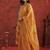 Mustard printed pure cotton kurta trouser dupatta set