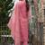 Pink embroidered linen kurta trouser dupatta set