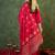 Pink embroidered silk kurta trouser dupatta set