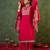 Pink embroidered silk kurta trouser dupatta set