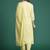 Yellow embroidered pure cotton kurta trouser dupatta set