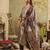 Burgundy embroidered silk kurta trouser dupatta set