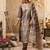 Burgundy embroidered silk kurta trouser dupatta set