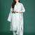 Sea green embroidered silk kurta trouser dupatta set