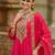 Pink embroidered silk kurta trouser dupatta set