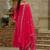 Pink embroidered silk kurta trouser dupatta set