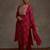 Pink printed georgette kurta trouser dupatta set