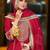 Maroon embroidered silk kurta trouser dupatta set