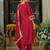 Maroon embroidered silk kurta trouser dupatta set