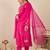 Pink embroidered silk kurta trouser dupatta set