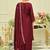 Maroon embroidered silk kurta trouser dupatta set