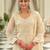 Beige embroidered silk kurta trouser dupatta set