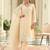 Beige embroidered silk kurta trouser dupatta set