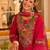 Pink embroidered silk kurta trouser dupatta set