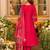 Pink embroidered silk kurta trouser dupatta set