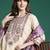 Beige embroidered viscose rayon kurta trouser dupatta set