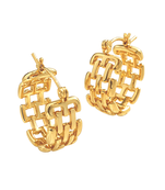 mesh hoops gold plated hoop earring