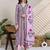 Pink printed pure cotton kurta trouser dupatta set