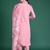 Pink embroidered silk kurta trouser dupatta set