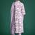 Lavender printed pure cotton kurta trouser dupatta set