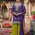 Purple embroidered chinon kurta trouser dupatta set