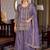 Lavender embroidered silk kurta trouser dupatta set
