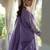 Lavender embroidered silk kurta trouser dupatta set