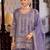 Lavender embroidered silk kurta trouser dupatta set