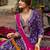 Purple embroidered silk kurta trouser dupatta set